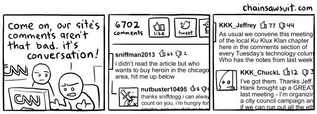 A web comic about comments on CNN's website, courtesy of Chainsawsuit