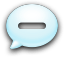 The Shut Up icon, a round speech bubble with a minus carved out